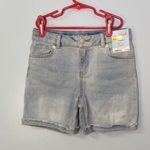 Cat & Jack Light Blue Denim Midi Shorts Super Stretchy L (10-12)